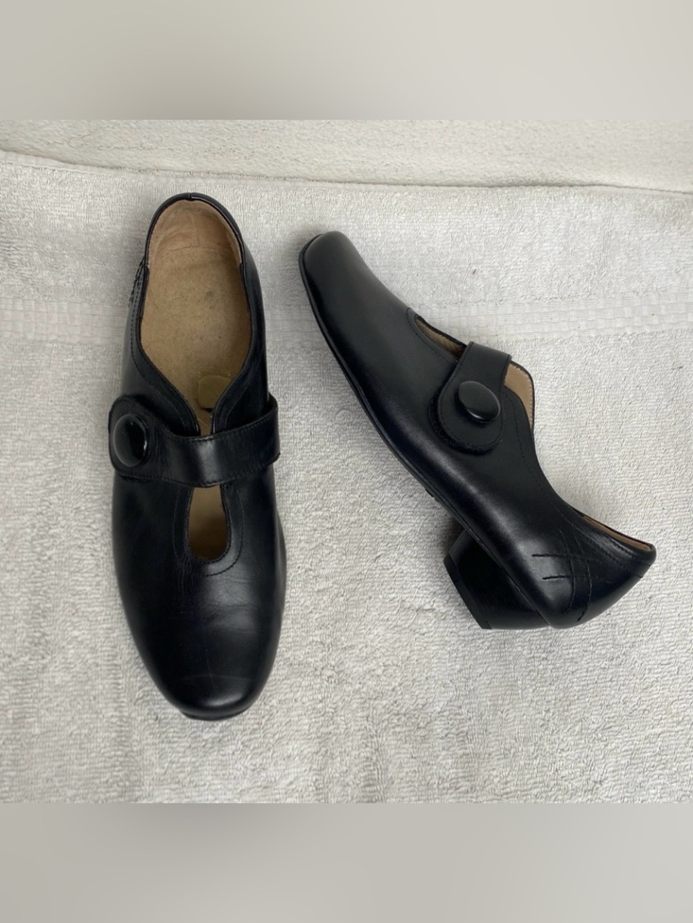 Ziera Kumfs New Zealand Womens Black Smooth Leather Mary Jane Low Heel Size 8.5W